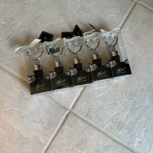 5 Heart Wine Bottle Stoppers